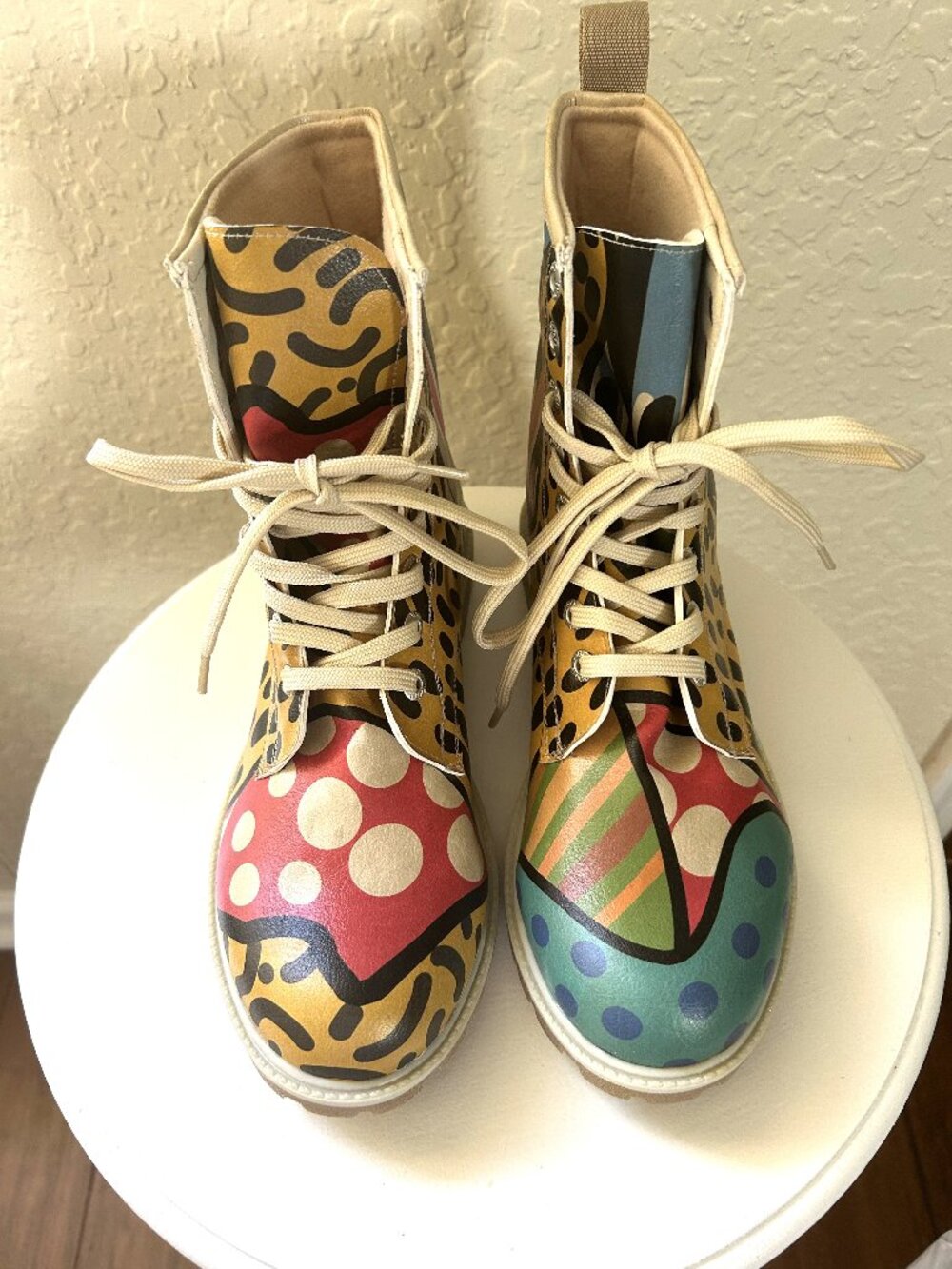 NWOT Dogo Vegan Leather Abstract Boots